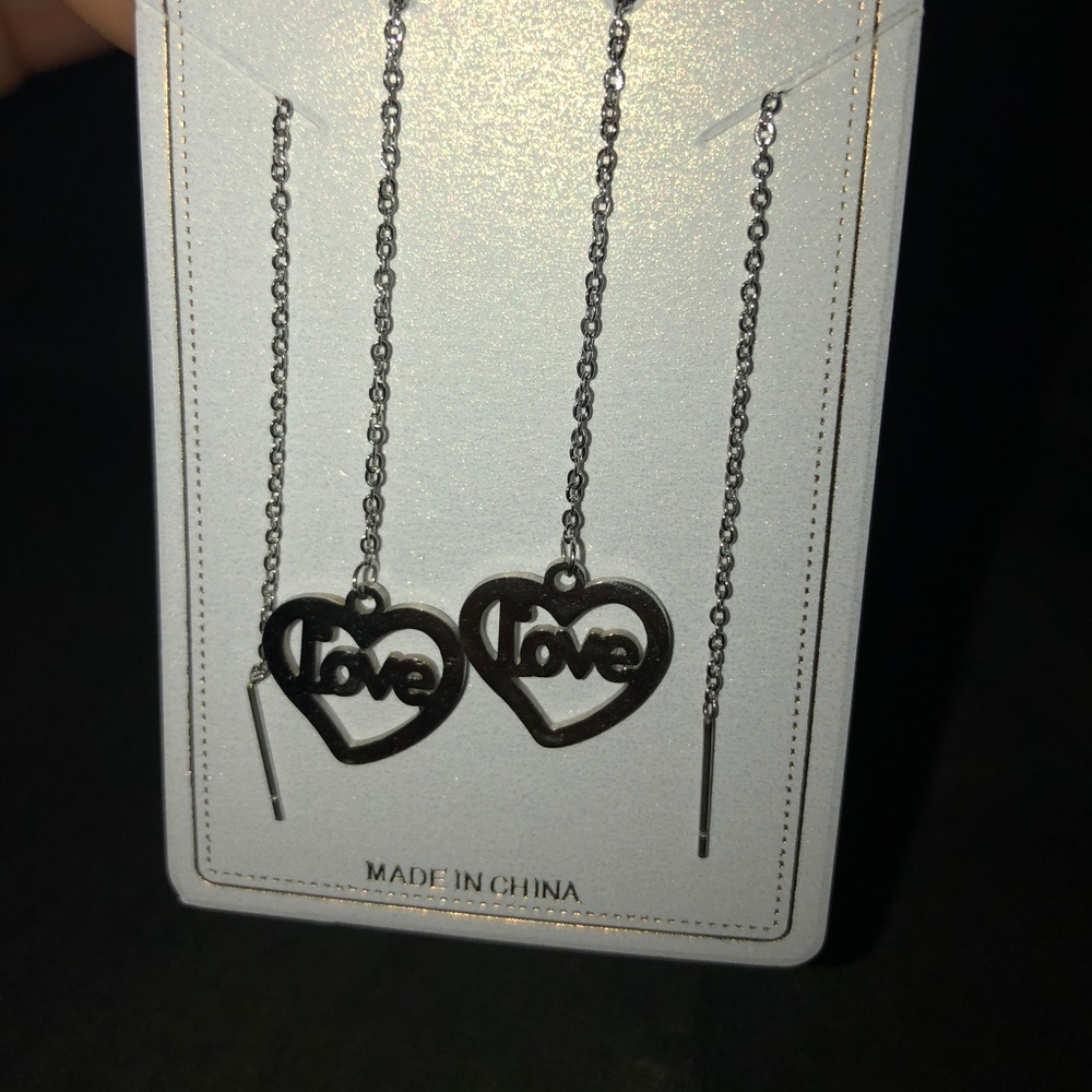 *** SOLD OUT*** Love Heart Threader Earrings